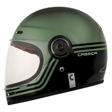 Шлем CASSIDA Fibre Super Hooligan (чёрный/metal зелёный/серый)