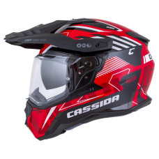 Шлем CASSIDA Road Runner TechniX (красный/чёрный/белый/серый/чёрный матовый shield) визор с подготовкой под Pinlock 2026