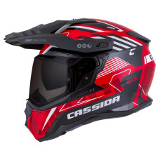 Шлем CASSIDA Road Runner TechniX (красный/чёрный/белый/серый/чёрный матовый shield) визор с подготовкой под Pinlock 2026